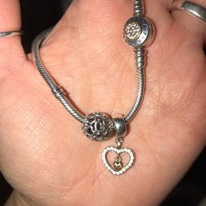 Pandora bracelet with two charms